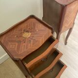 Set of 2 rosewood and marquetry bedside tables
