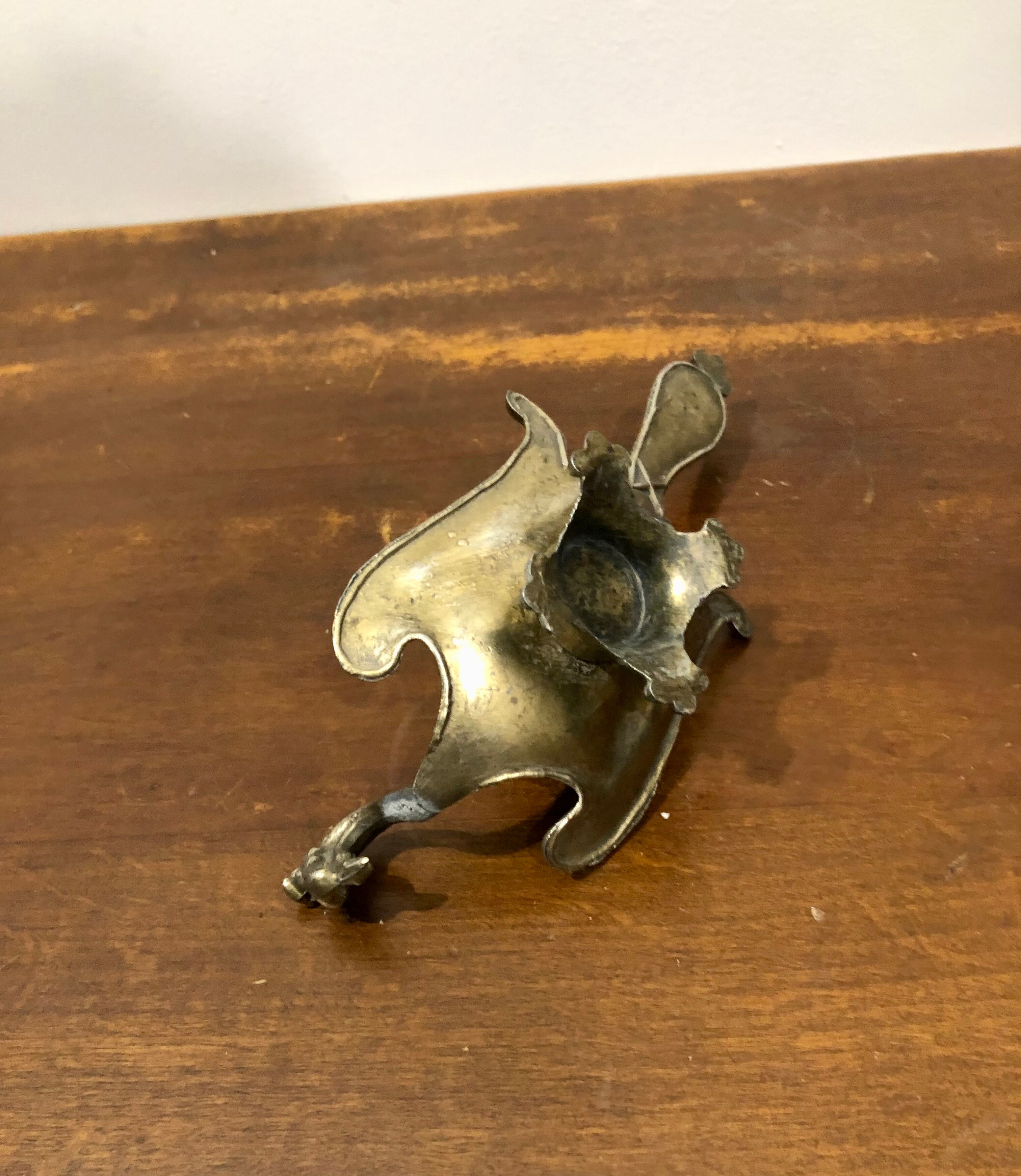 Brass peacock candle holder