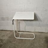 1970s adjustable side table in white lacquered metal