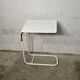 Adjustable side table from the 1970s in white lacquered metal.