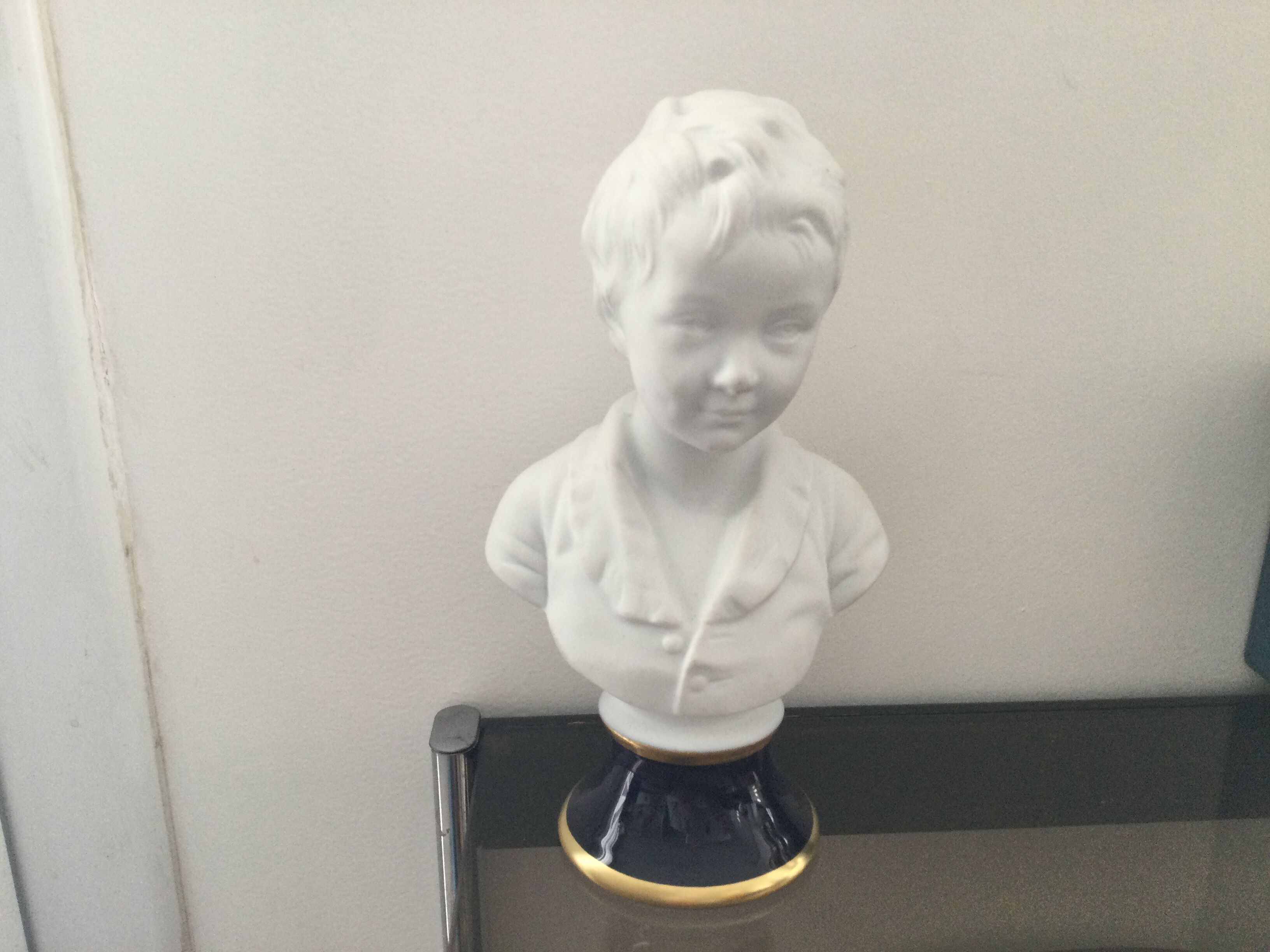 Bust after Houdon signed Tharaud Limoges