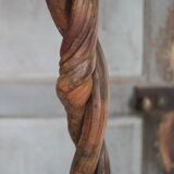 Liane and metal floor lamp with perforated leather shade featuring elephant patterns, lise.