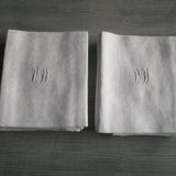 11 old damask napkins, monogrammed