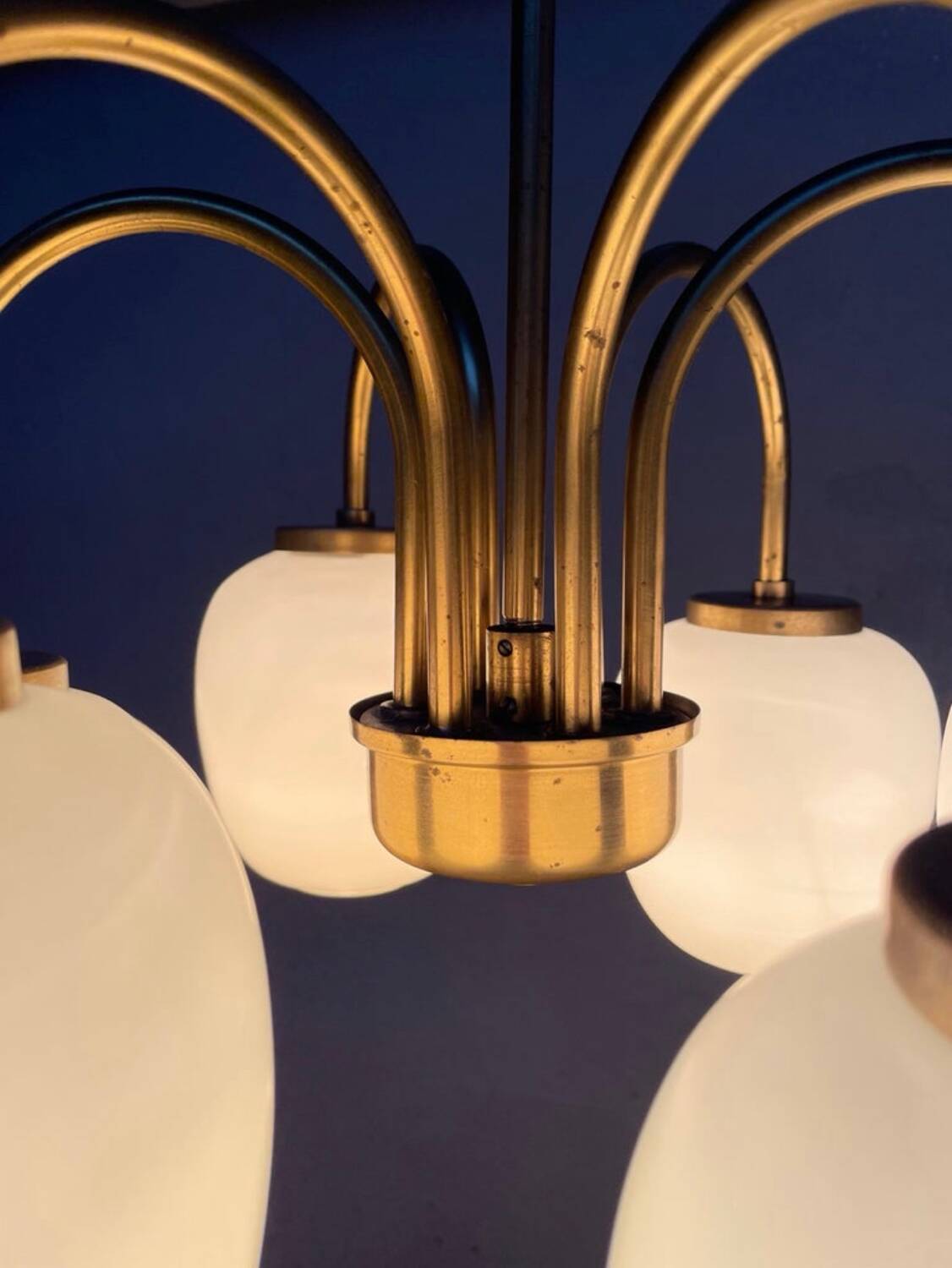 Danish Modernist 6 Arm Chandelier by LYFA