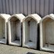 Set of 4 Art Deco style planters in reconstituted stone, 20th century