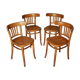 Set of 6 chairs bistro baumann wooden clear vintage