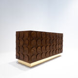 Contemporary Italian Sideboard in Wood and Brass