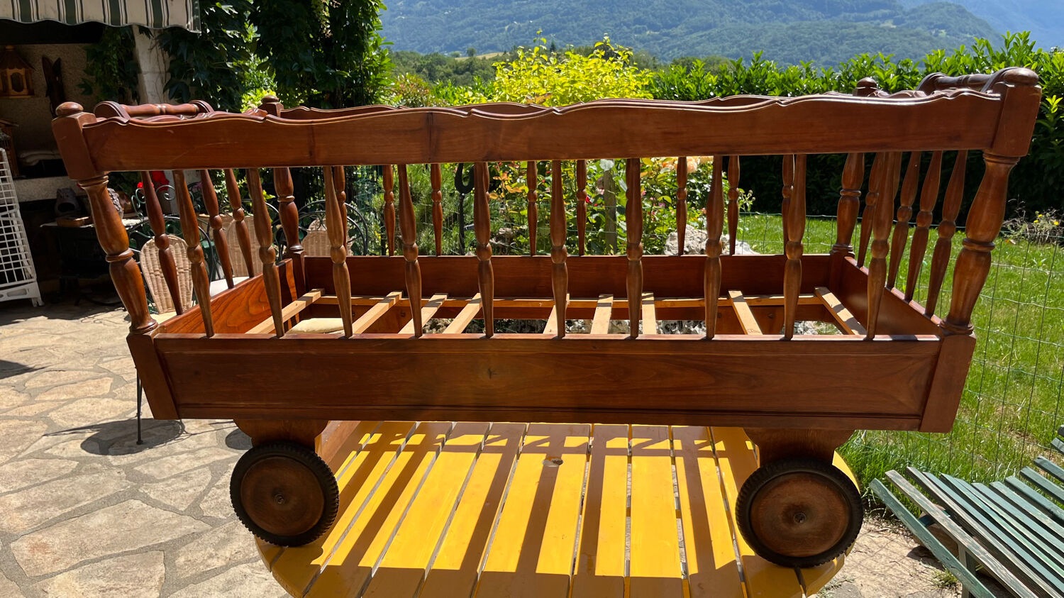 Vintage walnut children's bed
