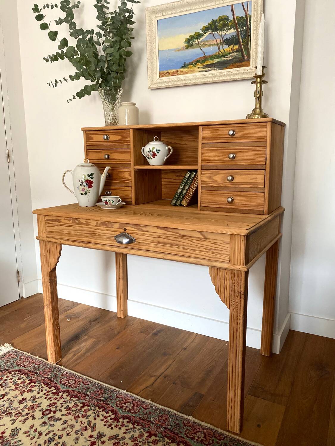Magnificent Art Deco style secretary desk in old wood