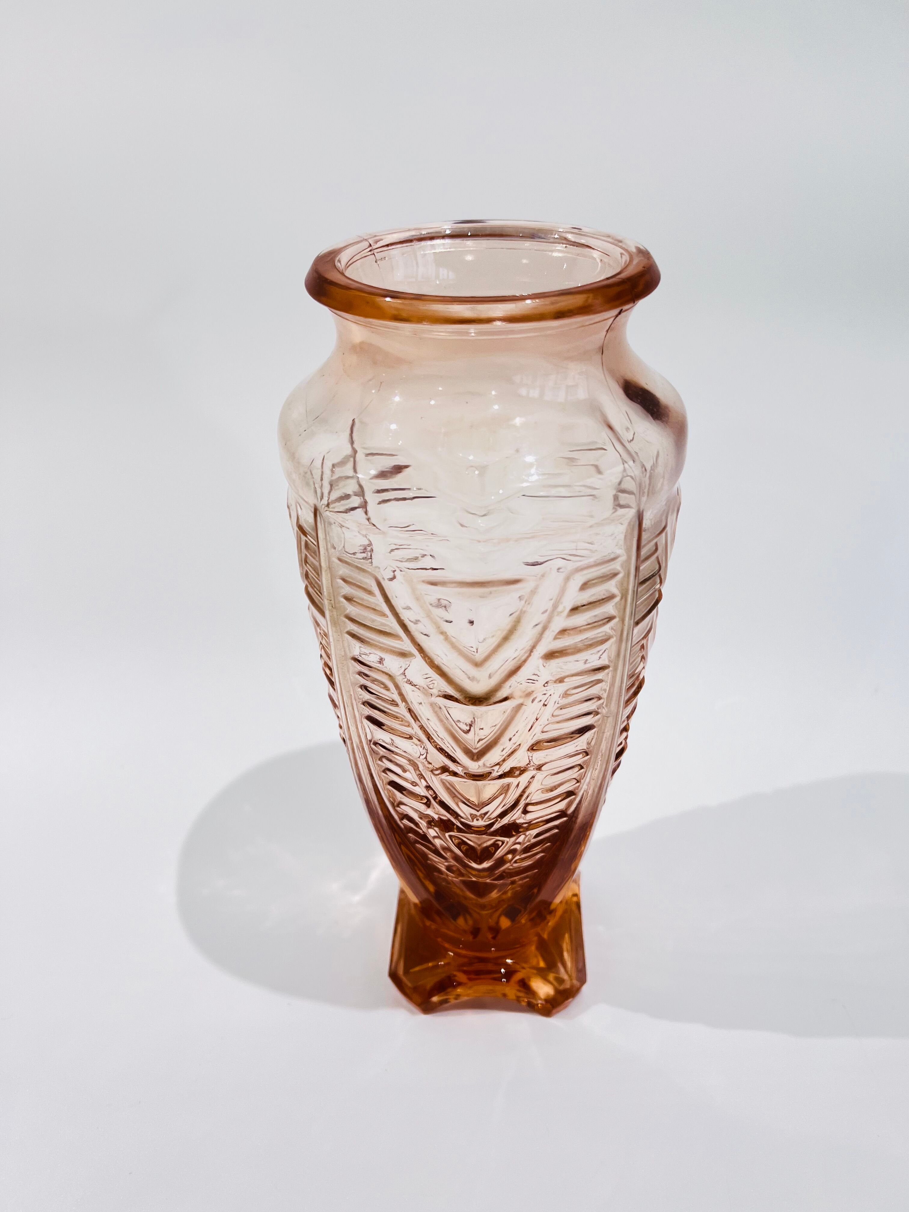 Pink glass vase