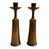 Candle holders in solid brass, by jhq (jens harald quistgaard) for his own company - dansk design