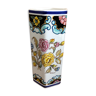 Old hexagonal vase v v carraresi ceramic white decoration flowers vintage