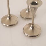 Danish metal candle holder set 1970