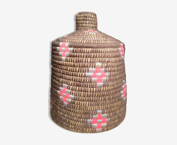 Corbeille boite berbère marron & rose