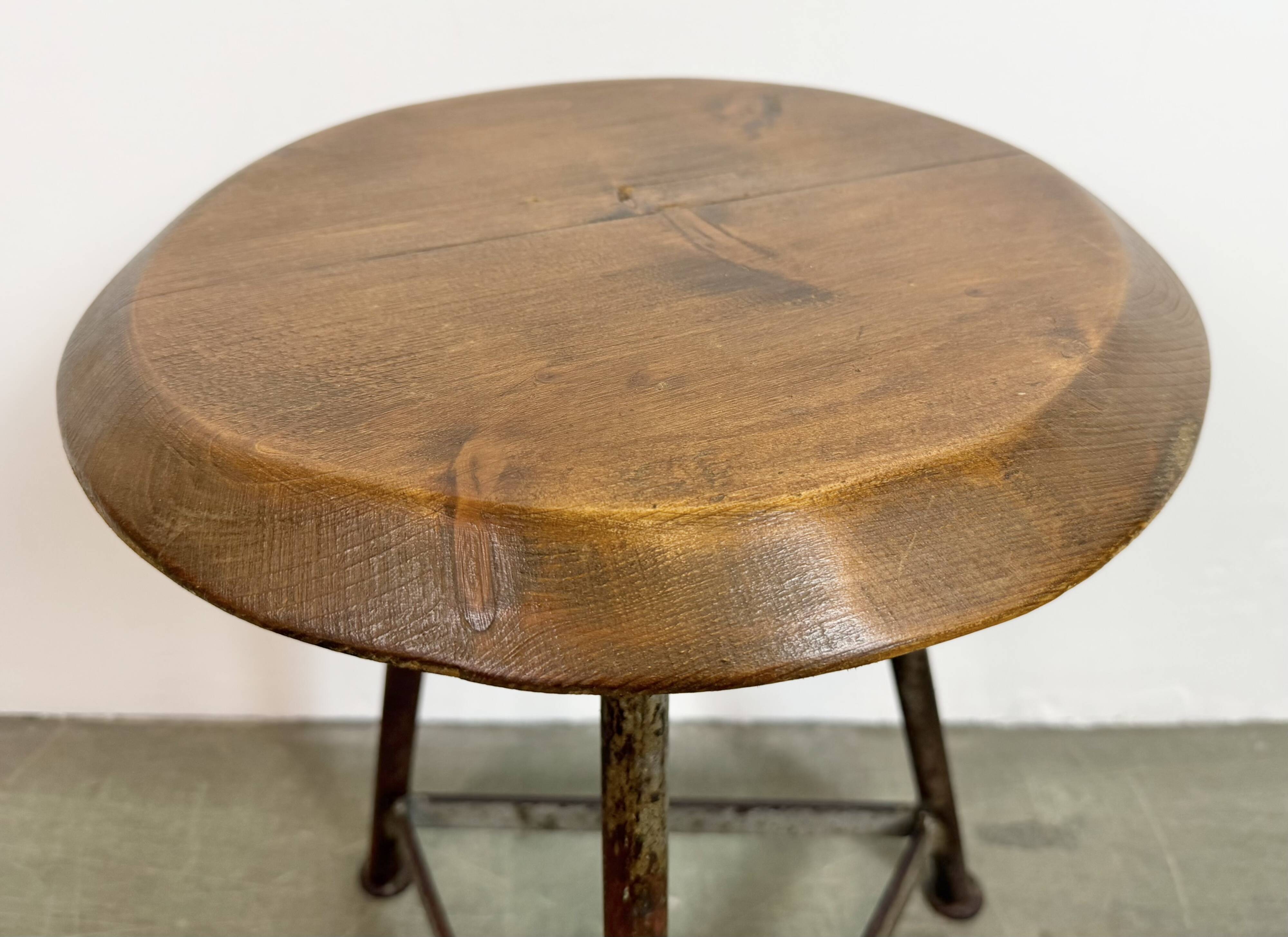 Tabouret d'atelier industriel gris, années 1960