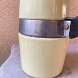 Italian coffee maker enamelled vintage yellow 70s