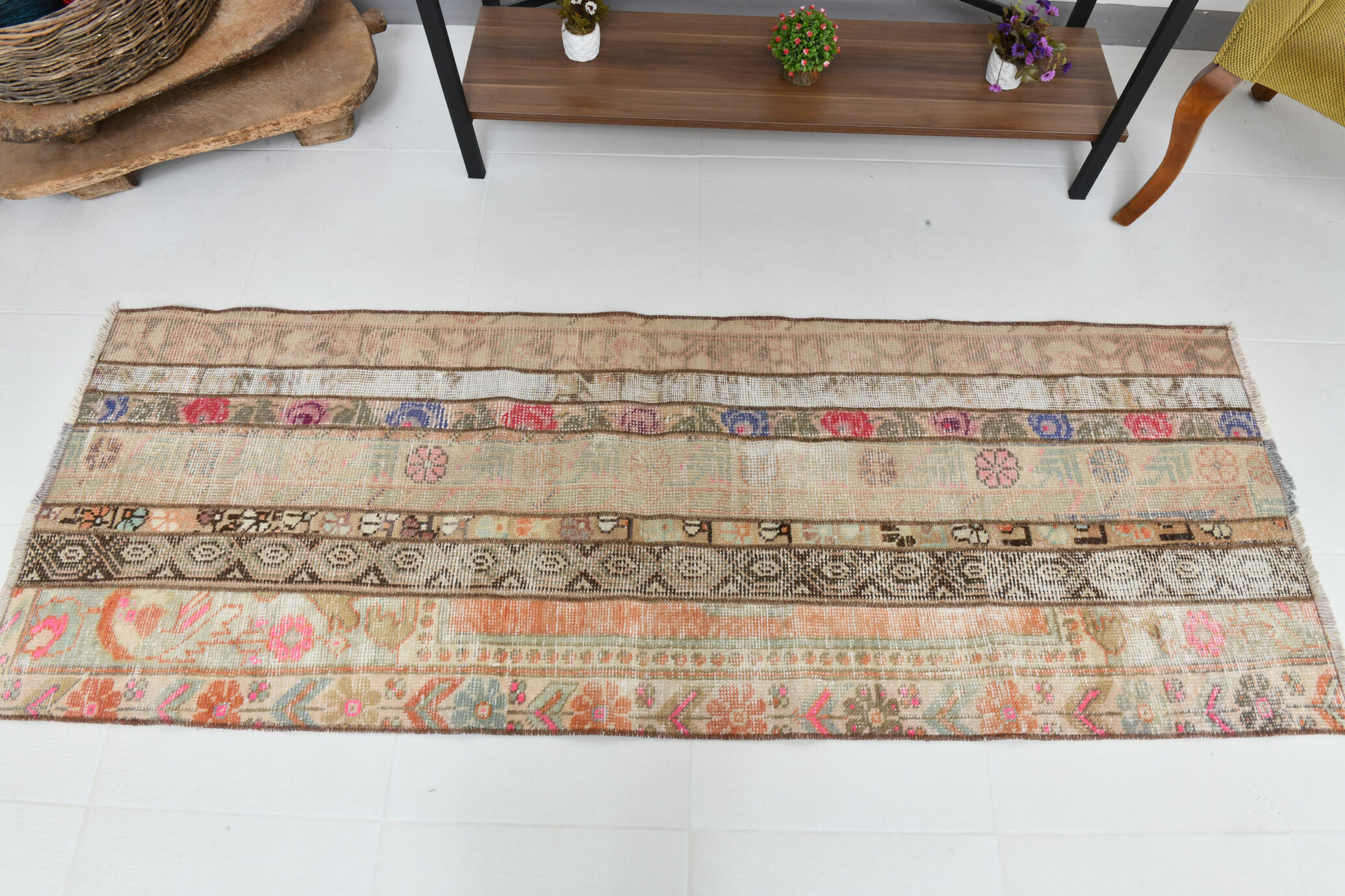 2x6 short vintage runner rug, 71x195cm