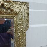 19th century wood and gilded stucco mirror