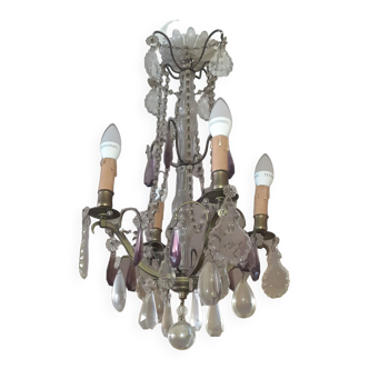 Chandelier with crystal tassels and its appliques