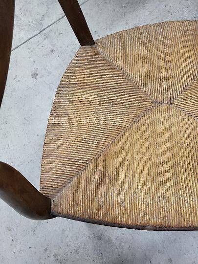 Old 19th century walnut straw armchair n° 2