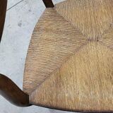 Old 19th century walnut straw armchair n° 2