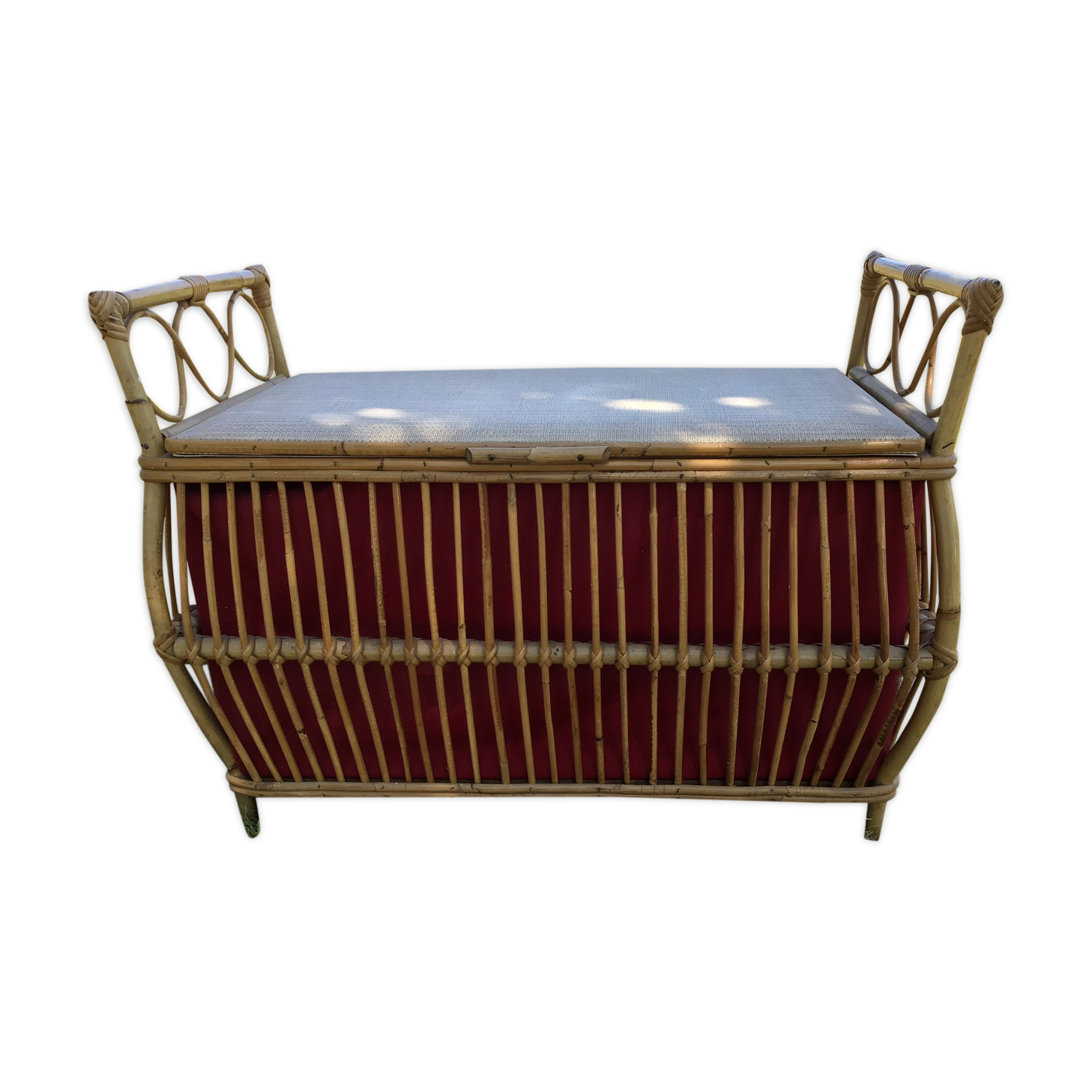 Rattan chest bench - vintage