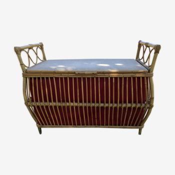 Rattan chest bench - vintage