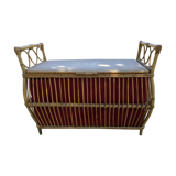 Rattan chest bench - vintage