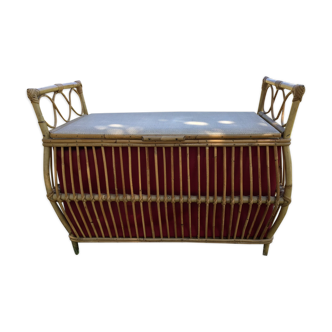 Rattan chest bench - vintage