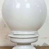 Vintage Porcelain Ceiling Light with Milk Glass , 1950s