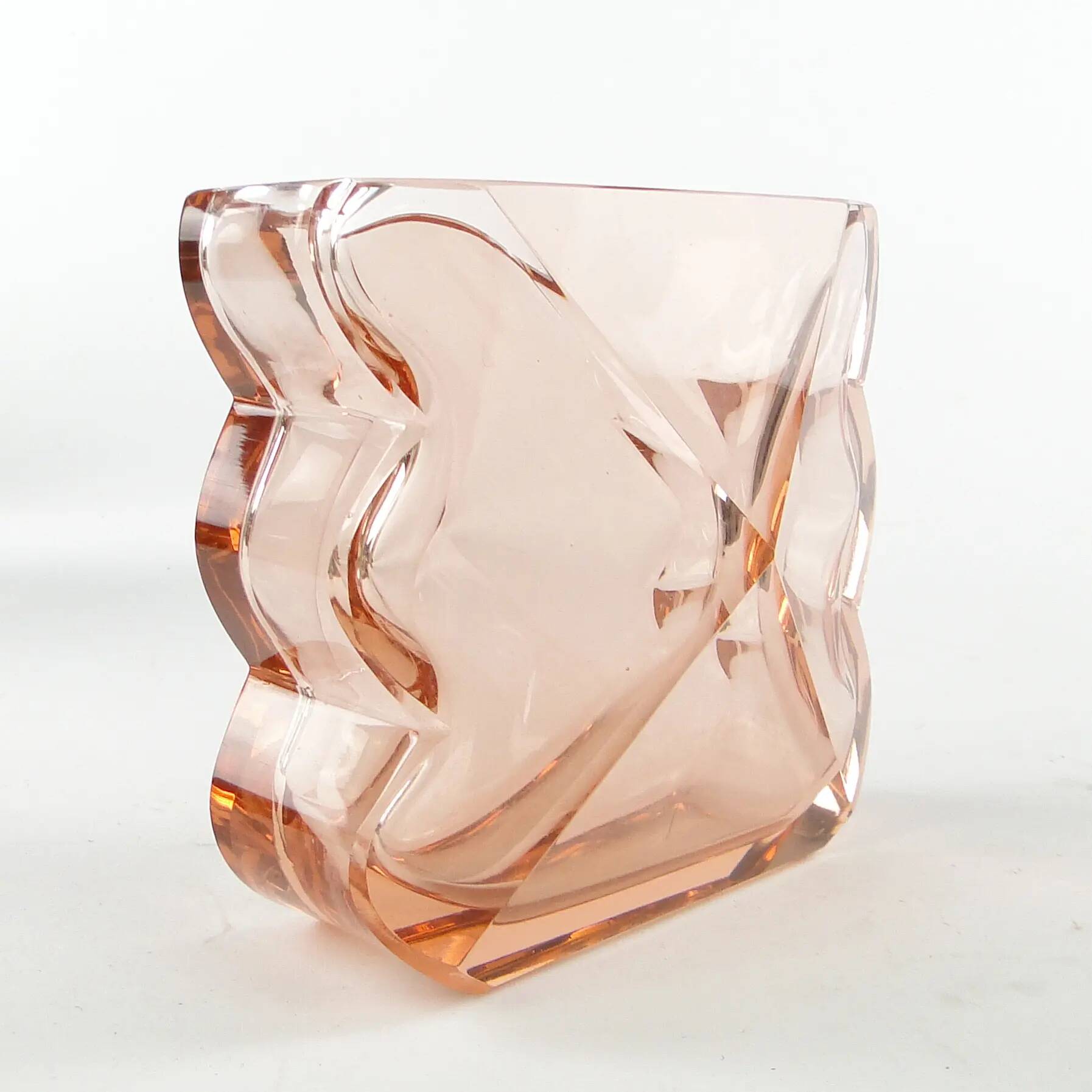 Art Deco vase, crystal, Moser, Czechoslovakia, 1930s