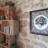 Decorative relief painting signed