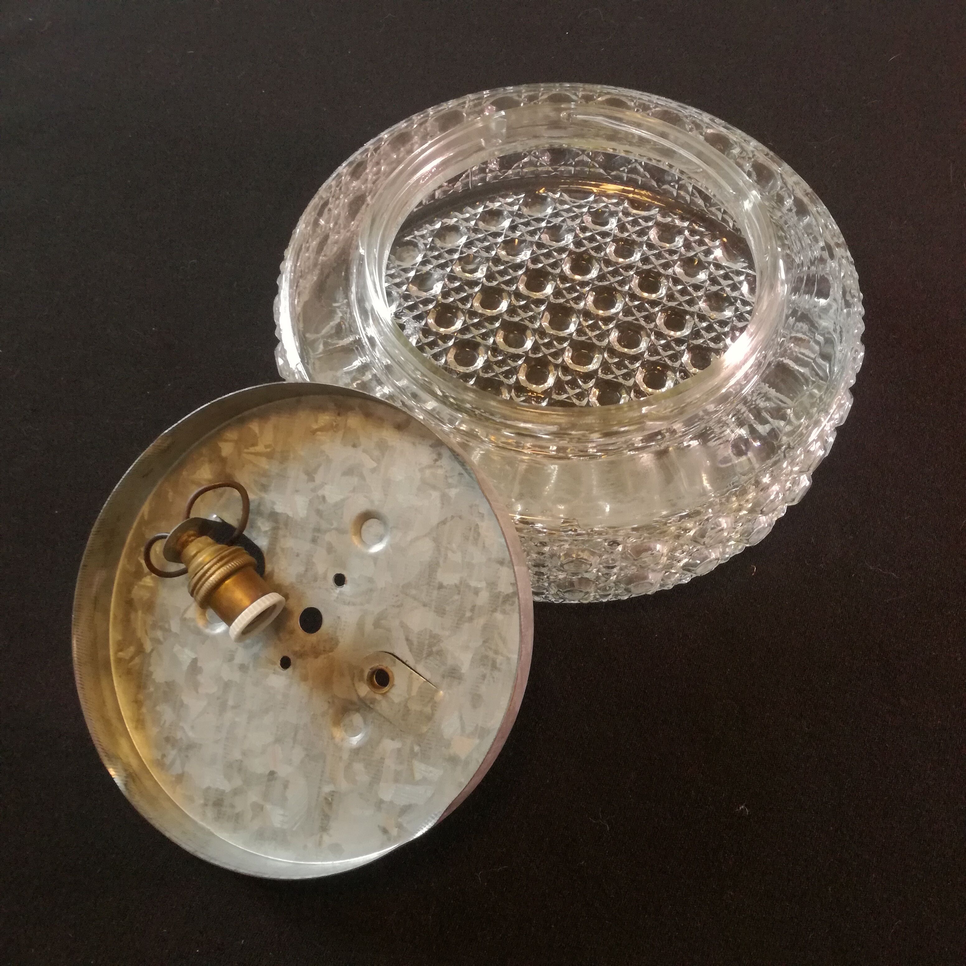 Round glass ceiling light Ø25