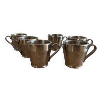Set of 6 cups Meber Italy in stainless steel