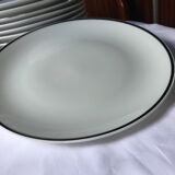 Flat plate bavaria bordered silver - hand painted