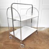 Vintage foldable white bar trolley