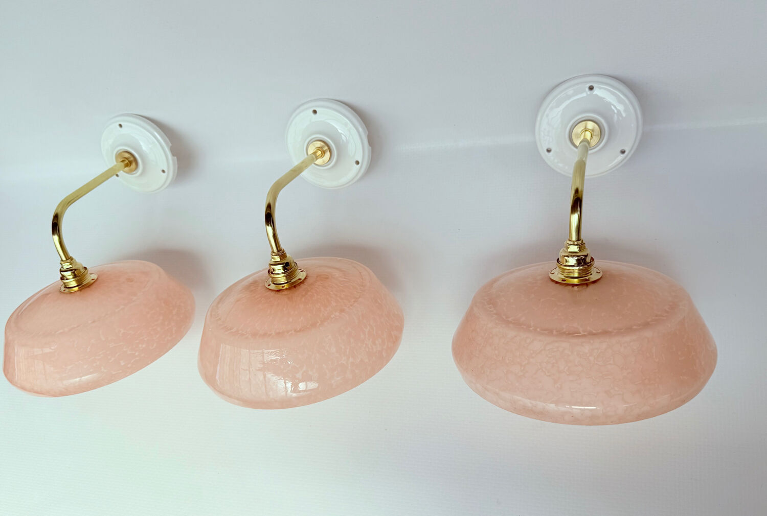 Appliques verre de Clichy moucheté