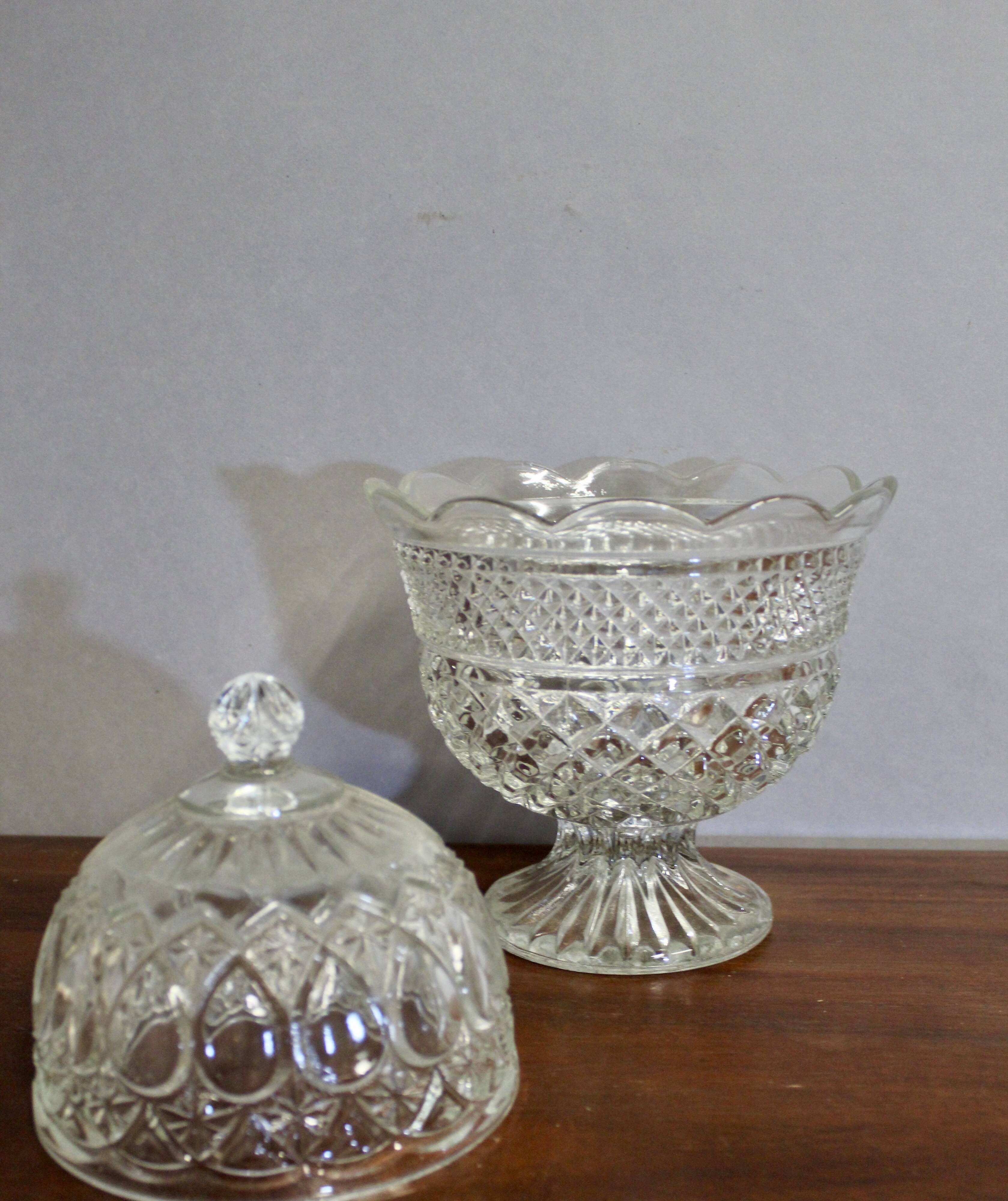 Vintage glass candy dish