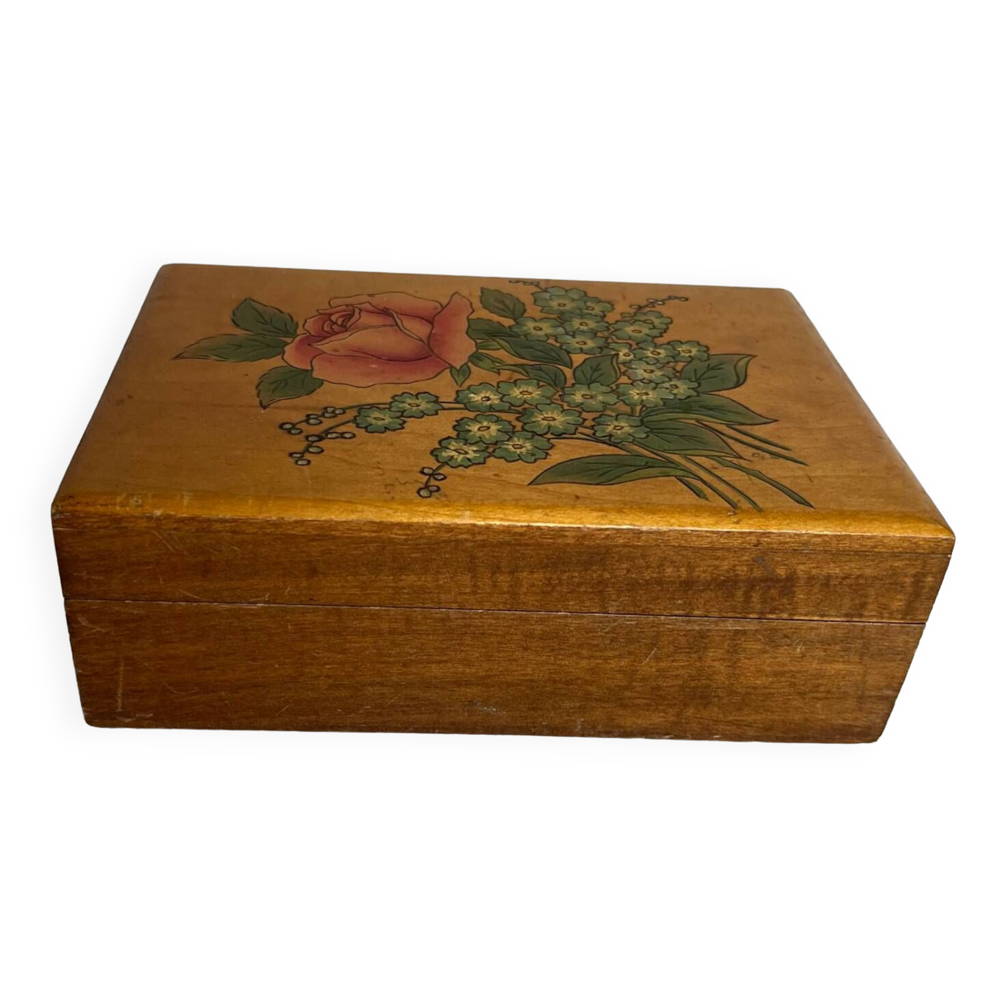Boîte à bijoux ancienne en bois