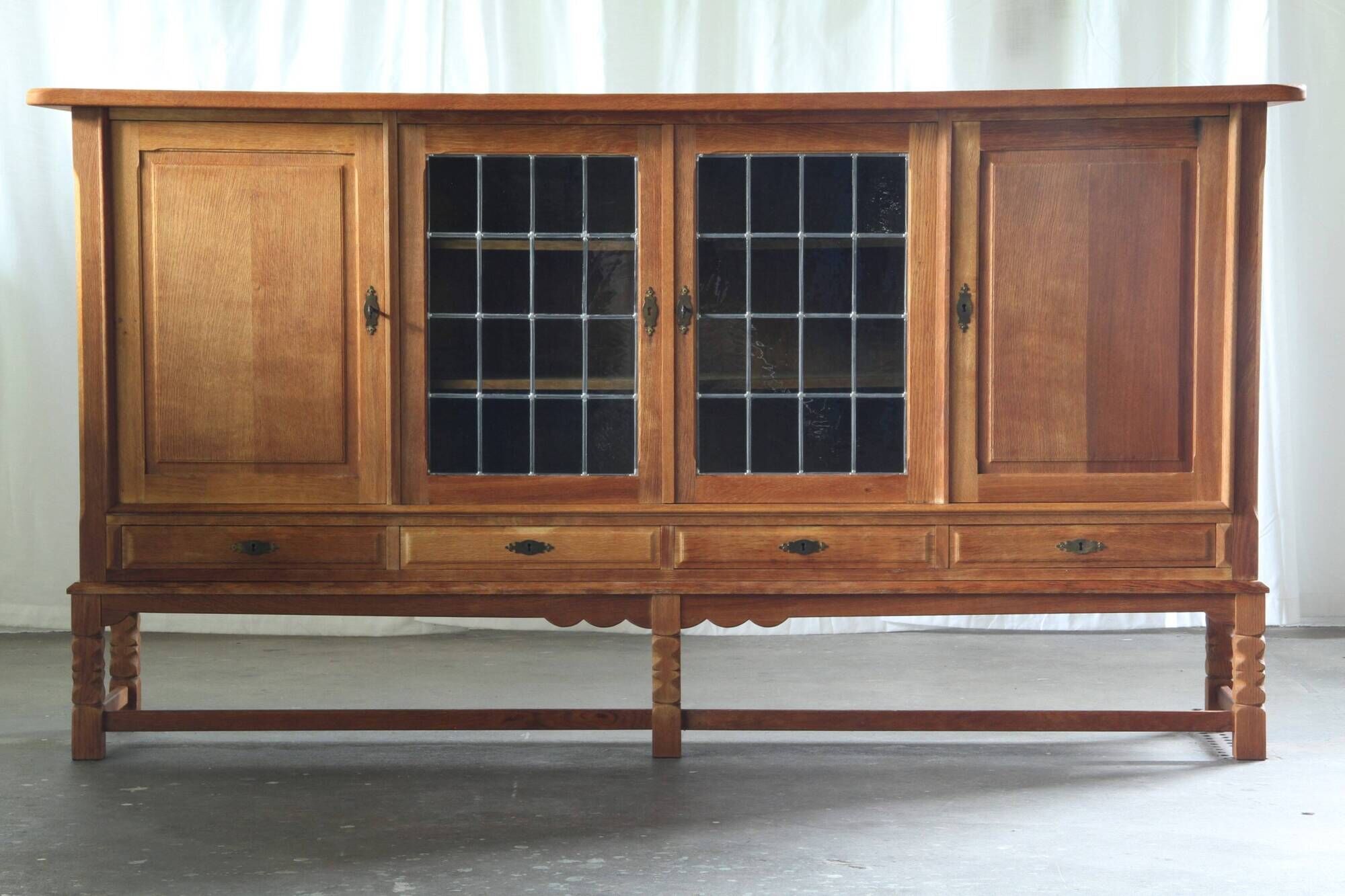 Vintage Danish 1960s Modern Oak Cabinet In The Style Of Henning Kjærnulf