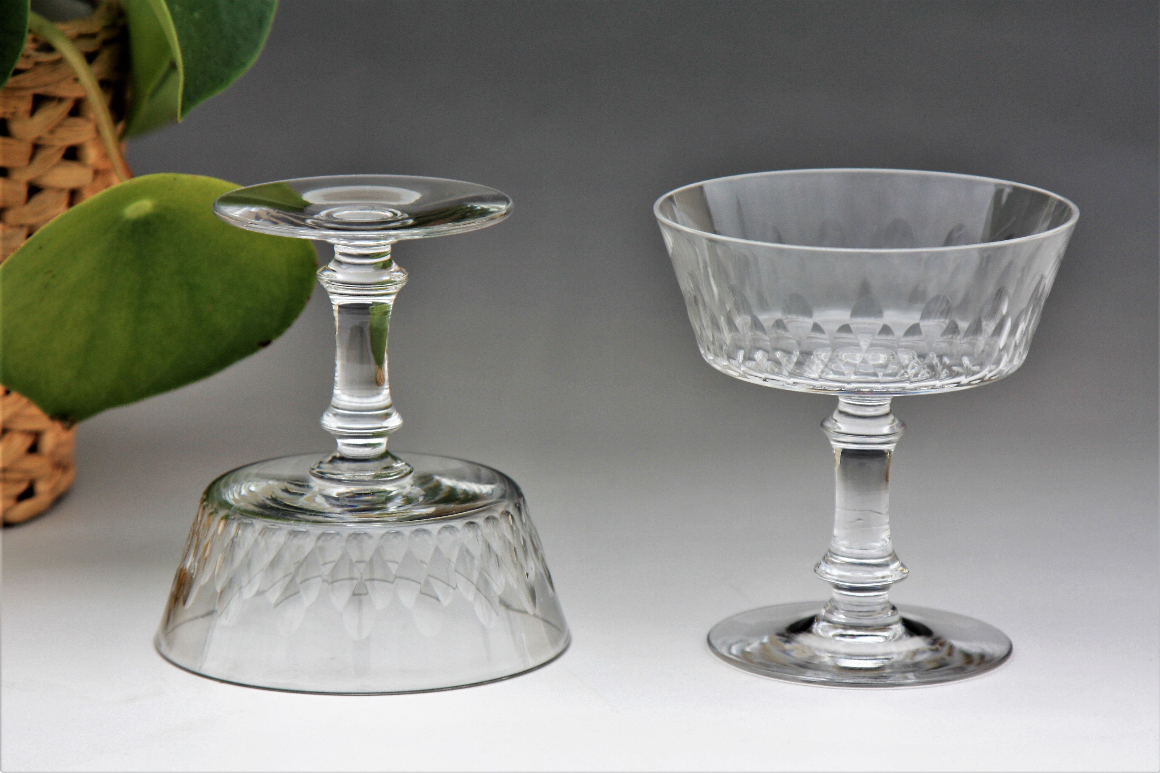 4 Baccarat crystal champagne glasses model Champigny Richelieu