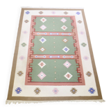 Hand-woven kilim true vintage ethnic wool rug, 70s 80s