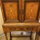 Lady bonheur du day secretary cabinet oak with marquetry and mother-of-pearl