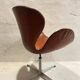 First edition Arne Jacobsen Swan chair, original patinated leather, 1950s