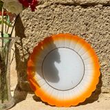 Large orange tulip plate 70's