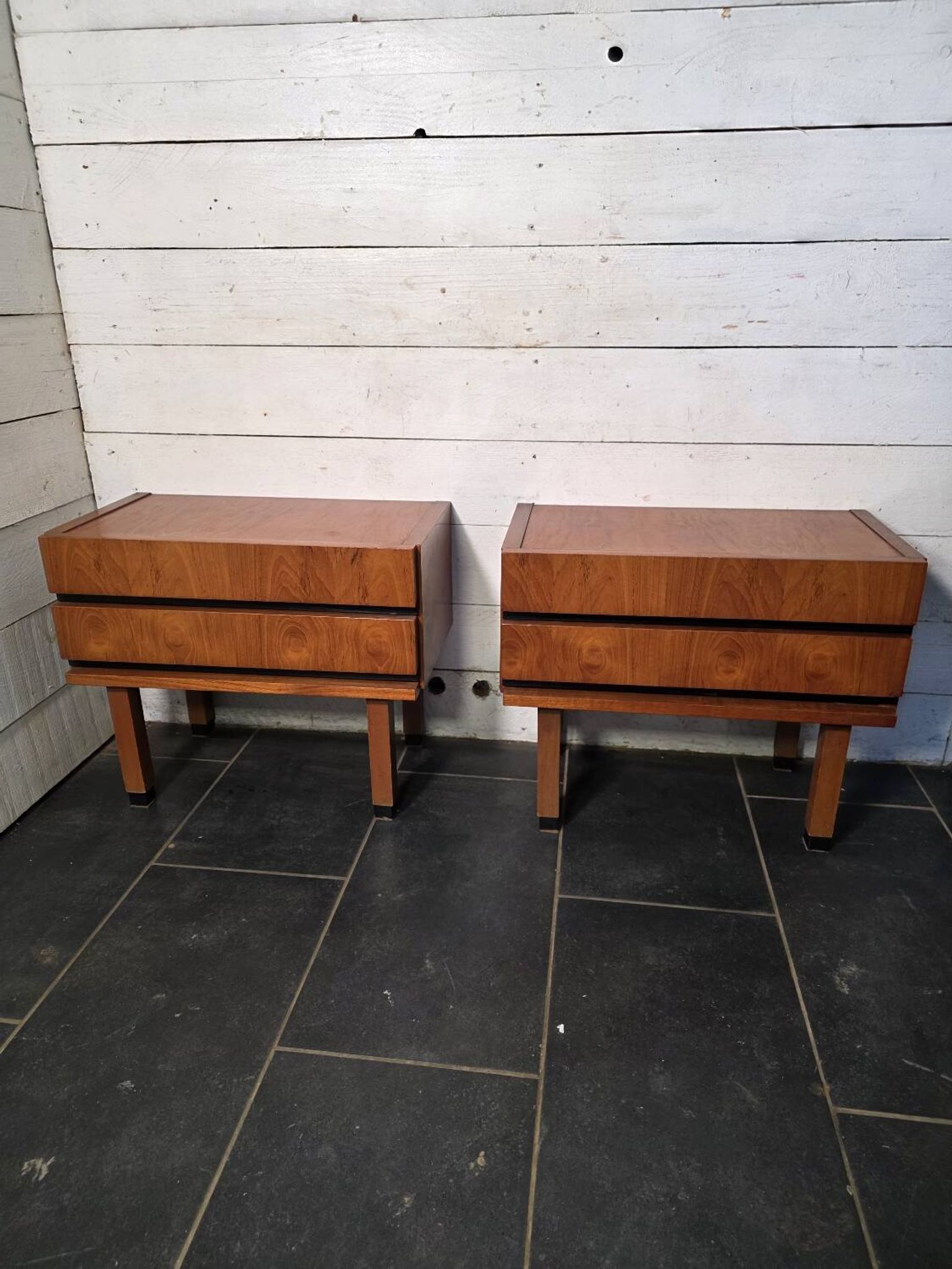 Pair of Scandinavian teak bedside tables from the 1960s.
