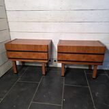 Pair of Scandinavian teak bedside tables from the 1960s.
