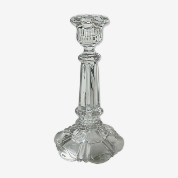 19th century moulded crystal candlestick