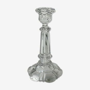 Bougeoir  en cristal moulé 19ème siècle