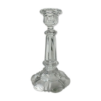 19th century moulded crystal candlestick